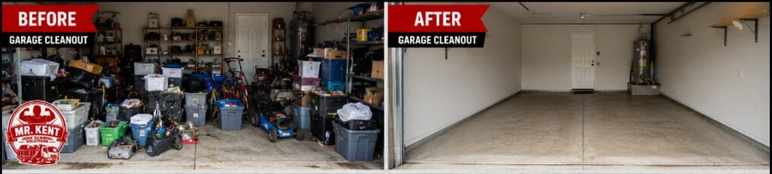 Garage Cleanout — before and after by Mr. Kent Junk Removal Solutions